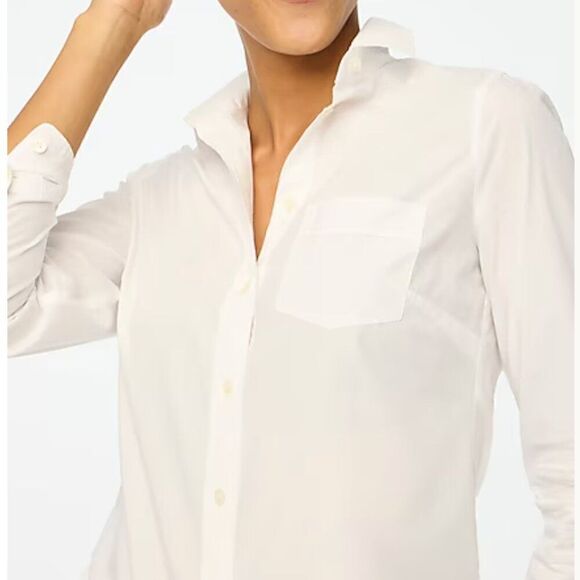 J. Crew Factory White Button-up cotton poplin shirt in signature fit NWT - Picture 1 of 7